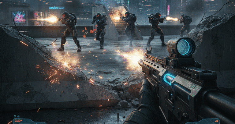 FPS game 1 v 5 moment